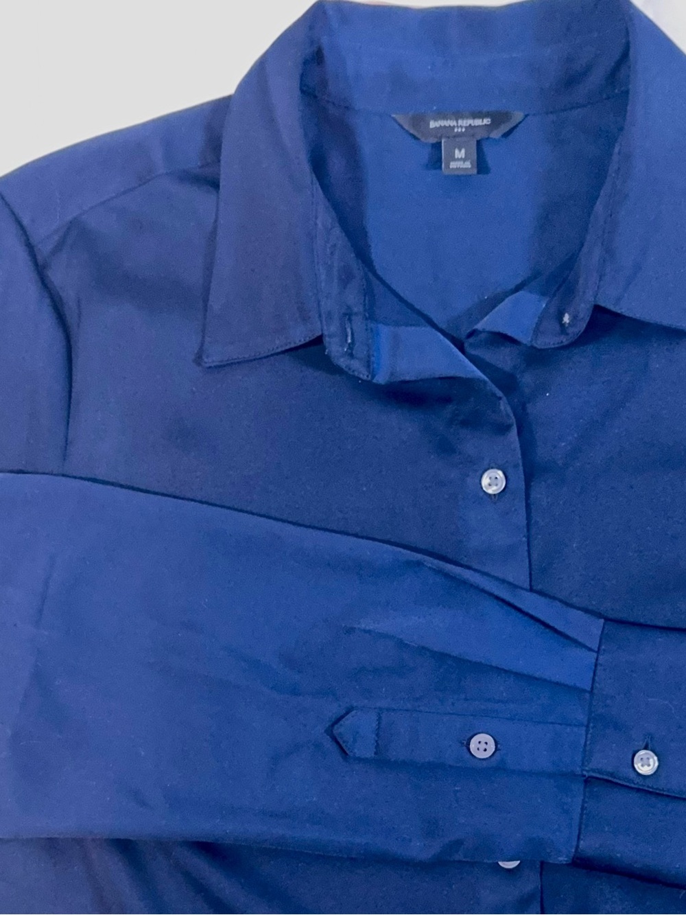 Banana Republic Button Down Shirt Women’s Medium Cobalt Blue Long Sleeve Blouse